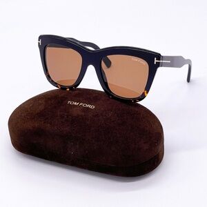 NEW TOM FORD JULIE TF685 05E WOMEN SUNGLASSES FT0685/S BLACK BROWN EYEWEAR